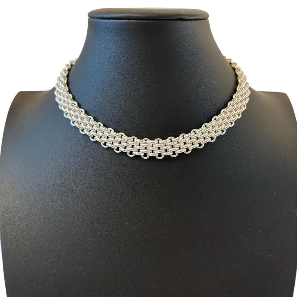 Gorgeous Silver Toned Necklace with Intricate Design